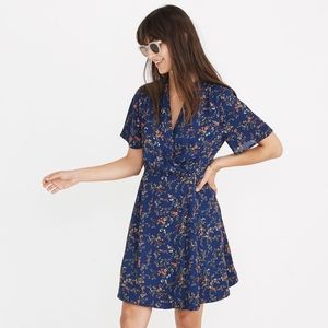 Madewell Amaranth Wrap Dress in Moonless Floral